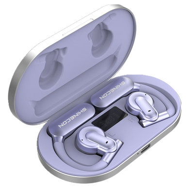 TWS (True Wireless Stereo) Shinecon Dual-Mic HD Call ENC Noise Reduction Earphones for Running Cycling Hiking OWS Earphone TWS Air Conduction Headphone