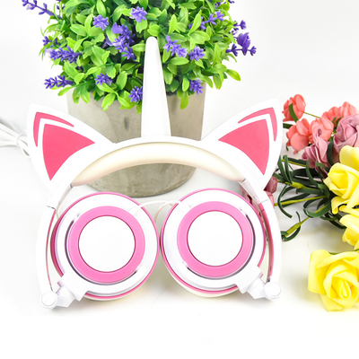 Cat Ear Safe Volume Limited 85dB 94dB Wired Headphones for Kids Boys Girls Foldable Headset School Online Travel