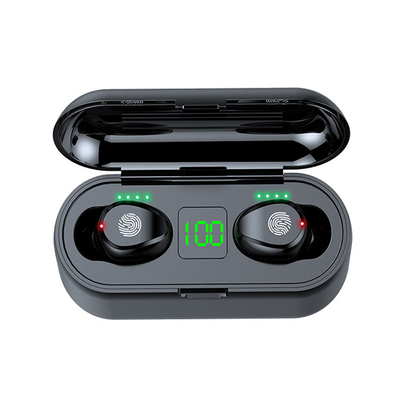 Wholesale Wireless Earphone Comfortable Wearing F9 TWS 5.0 Earphone LED Display Charging Touch Control Radio Earbuds 2000mAh Box Earbuds