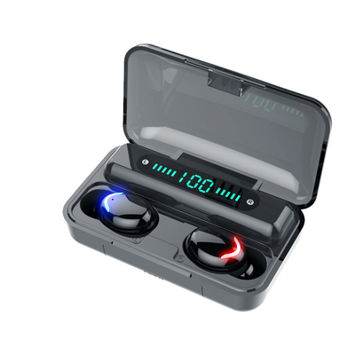 4 Hours Play Time Earbuds F9 TWS 5.0 Sport Digital Electric Battery Show Waterproof Earbuds Earphone With Charging Box 2000mAh Power Bank