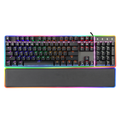 Mechanical Keys Rechargeable Anti-ghosting Keyboard 104 Switch LED Blue Backlit 2.4G Wireless Gaming