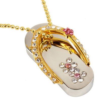 Fast Speed ​​Data Metal Jewelry Krystall Diamond Slippers Shoe USB Thumb Drive For Amazon ebay Resellers